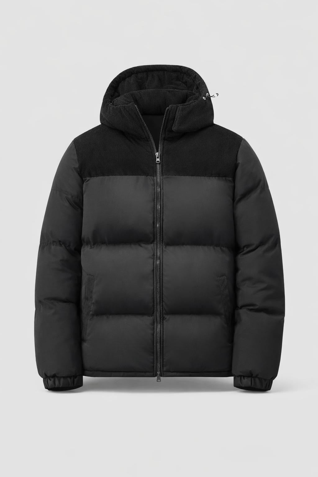 Colorblock Puffer Jacket with Removable Hood - product