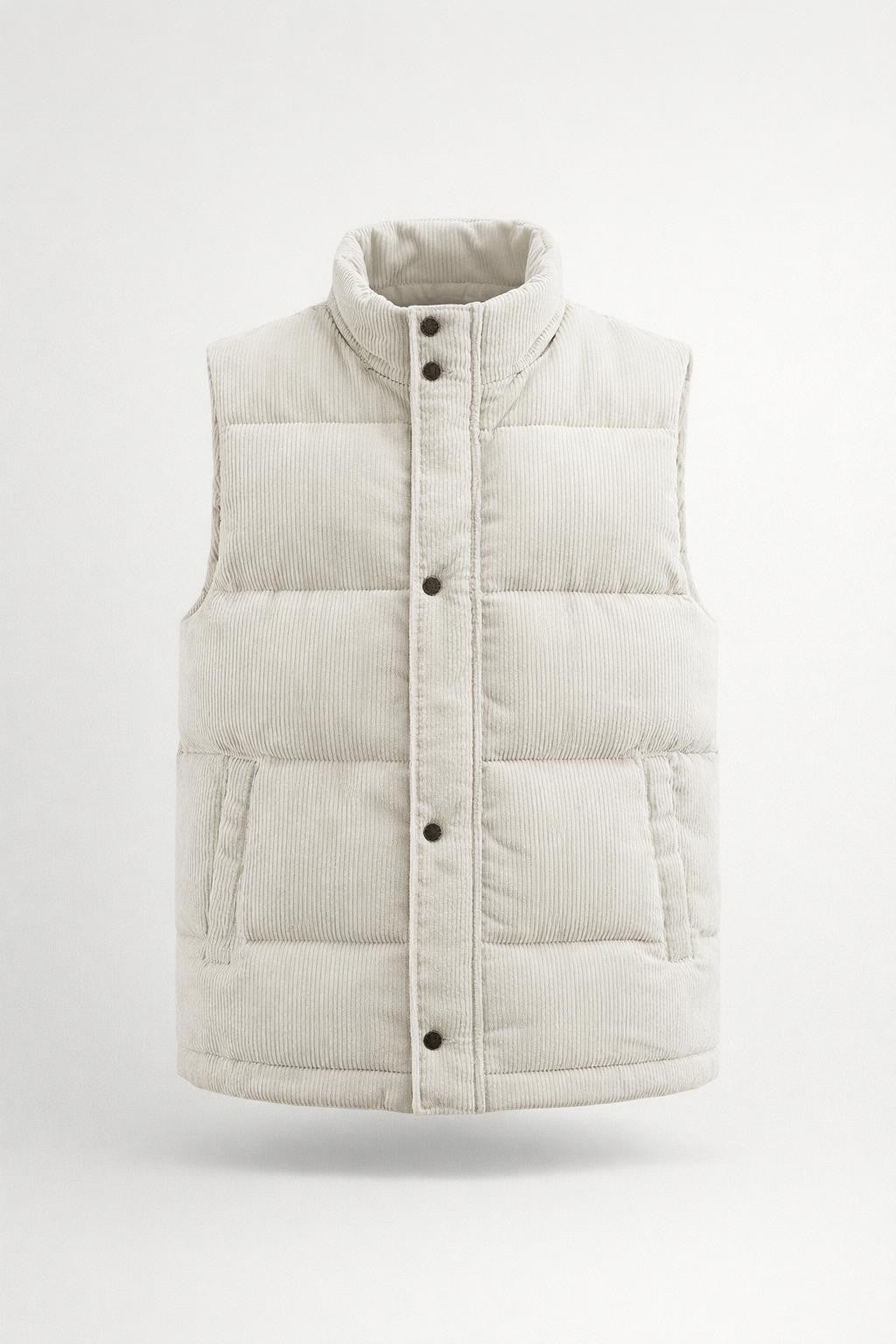 Men's Thickened Winter Vest with Corduroy Lining - product