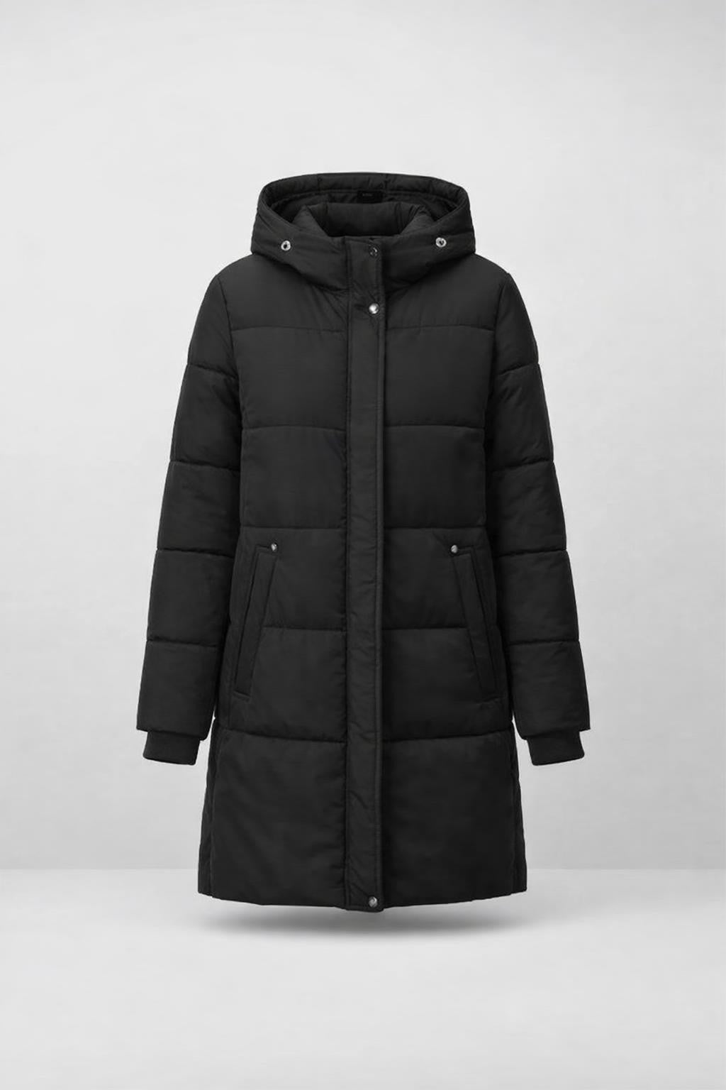 Quilted Black Casual Winter Jacket - product